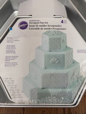 Wilton Performance Hexagon Nested Cake Pan Set - 4pc - Silver